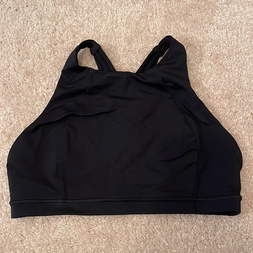 Black Lululemon Free to be Serene High neck sports bra. Size 10.